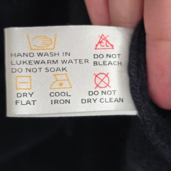 Magnolia Womens Wool Angora Cardigan Sweater M Black Embroidered ArtToWear Money - Picture 16 of 16